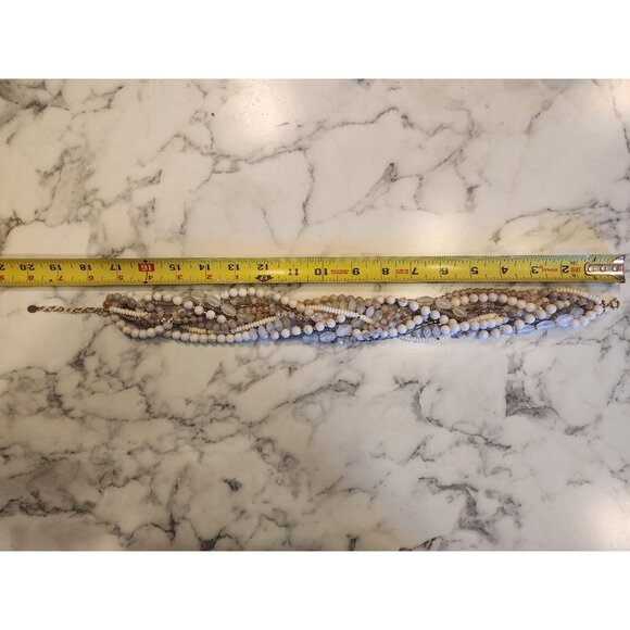 Ann Taylor Loft Multi-Strand Beaded Statement Necklace Mixed Stone & Glass Beads - Picture 3 of 3